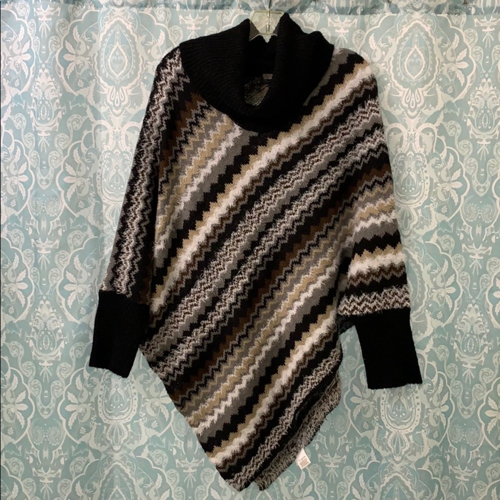 Cato Knit Batwing Cowl neck Poncho